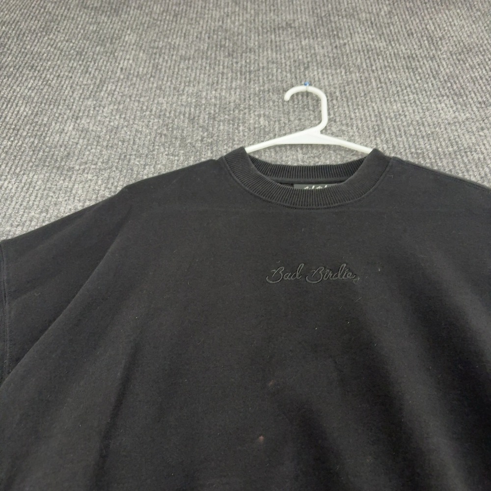 Bad Birdie Sweatshirt Womens M Black Cotton Embroidered Crewneck Streetwear - Picture 2 of 8
